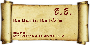 Barthalis Barlám névjegykártya